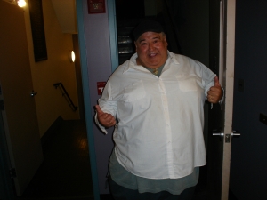 Big Jimmy in the entry to
Towers in Senior House [1.4 MB]