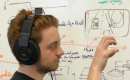 We applied the same interaction concept to headphones. Our working PoC consists of headphones with a forward facing Leap Motion controller mounted on top of the headband. During the demo, the user can grab individual sounds that are playing in their sound field and relocate them by grabbing, moving, and releasing them.<br><br>

			The user's hands are tracked in 3D space, so the sounds can be moved left-right, but also forward-backward, and even up/down. Obviously, the headphone's capability to render sounds above or below the eye level of the user are limited. (3D sound rendering in our headphones prototypes was not part of our R&D effort; we used COTS tools such as RealSpace 3D Audio. After we concluded our project, HARMAN did acquire OSSIC, which provides superb 3D sound rendering capability. Their technology is currently applied to HARMAN gaming headphones.)<br><br>

			Today, some AR gear comes with (limited) gesture sensing, but our work was done years earlier and is an industry-first, hence our granted patents. Also, our solution does not <i>need</i> a display, so works perfectly with headphones.