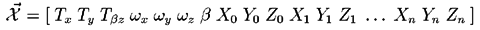 X = [ Tx Ty TzB Rx Ry Rz B X0 Y0 Z0 X1 Y1 Z1 ... Xn Yn Zn ]